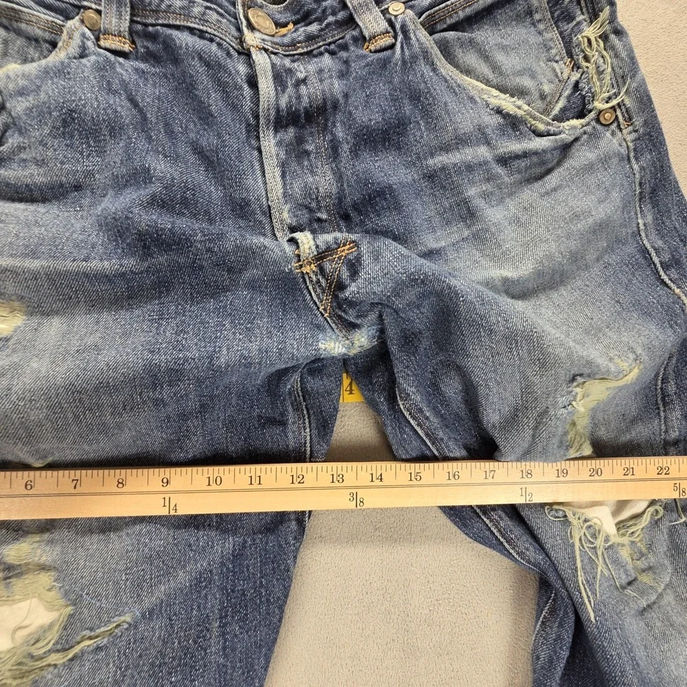 VTG Levis Engineered Jeans Mens Blue Cinch Back Twisted Altered Hem Fits 36x29